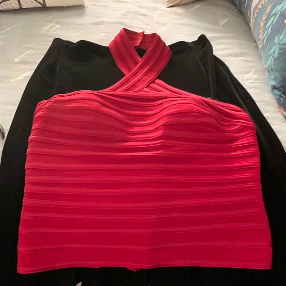 Red bandage style Halter Top